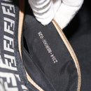 FENDI Zucchino Canvas Mamma Baguette Shoulder Bag Black Gold Auth am11274SAV-12