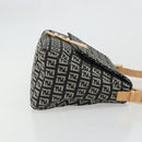 FENDI Zucchino Canvas Mamma Baguette Shoulder Bag Black Gold Auth am11274SAV-3