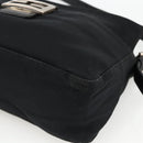 FENDI Mamma Baguette Shoulder Bag Jersey Black Silver Auth am11275A-14