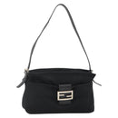 FENDI Mamma Baguette Shoulder Bag Jersey Black Silver Auth am11275A-1