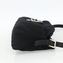 FENDI Mamma Baguette Shoulder Bag Jersey Black Silver Auth am11275A-4