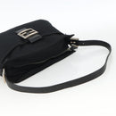 FENDI Mamma Baguette Shoulder Bag Jersey Black Silver Auth am11275A-7