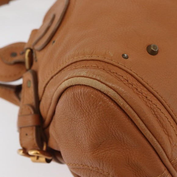 Chloe Paddington Hand Bag Leather Brown Silver gold Auth am11277A