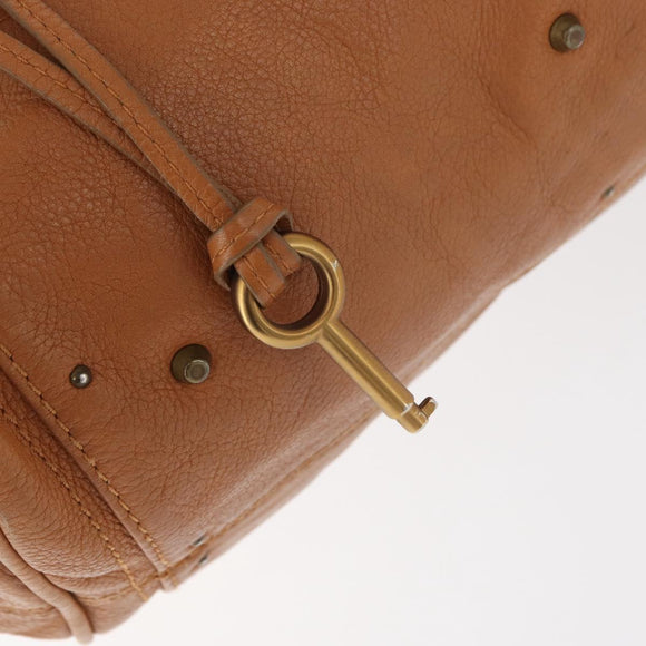 Chloe Paddington Hand Bag Leather Brown Silver gold Auth am11277A