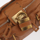 Chloe Paddington Hand Bag Leather Brown Silver gold Auth am11277A-18