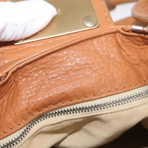 Chloe Paddington Hand Bag Leather Brown Silver gold Auth am11277A