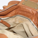 Chloe Paddington Hand Bag Leather Brown Silver gold Auth am11277A-23