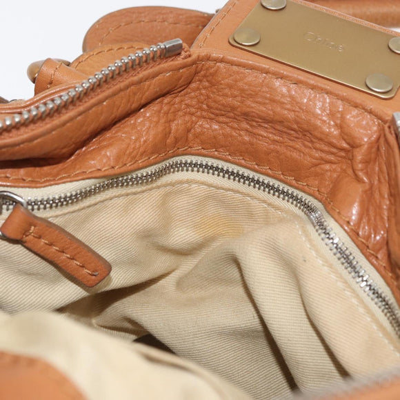 Chloe Paddington Hand Bag Leather Brown Silver gold Auth am11277A