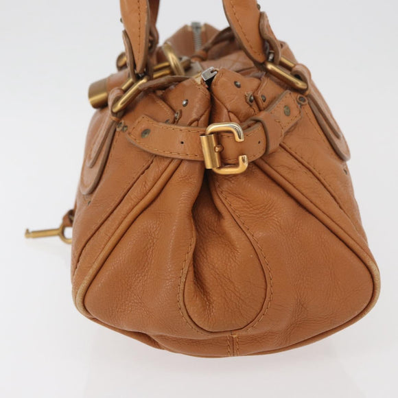 Chloe Paddington Hand Bag Leather Brown Silver gold Auth am11277A