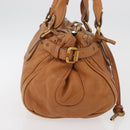 Chloe Paddington Hand Bag Leather Brown Silver gold Auth am11277A-4