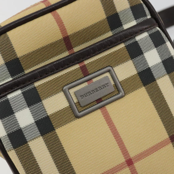 BURBERRY Nova Check Shoulder Bag PVC Leather Beige Auth am11280A