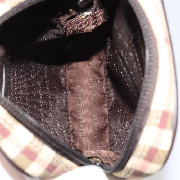 BURBERRY Nova Check Shoulder Bag PVC Leather Beige Auth am11280A