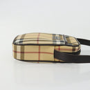 BURBERRY Nova Check Shoulder Bag PVC Leather Beige Auth am11280A-3