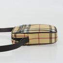 BURBERRY Nova Check Shoulder Bag PVC Leather Beige Auth am11280A-4