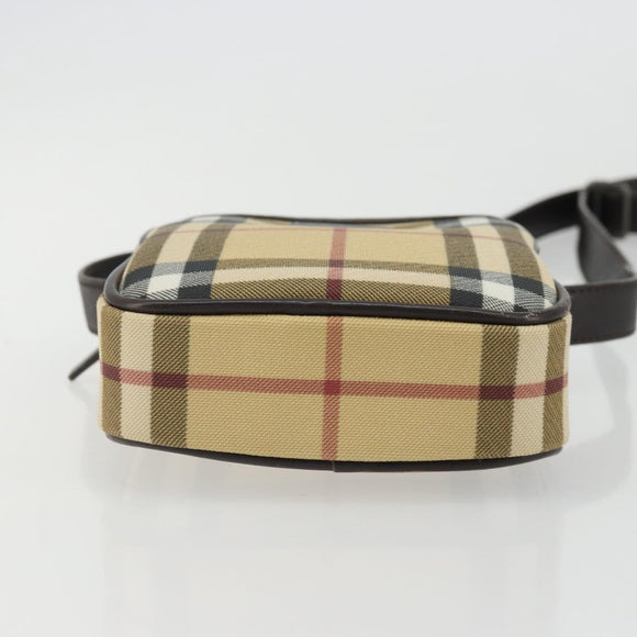 BURBERRY Nova Check Shoulder Bag PVC Leather Beige Auth am11280A