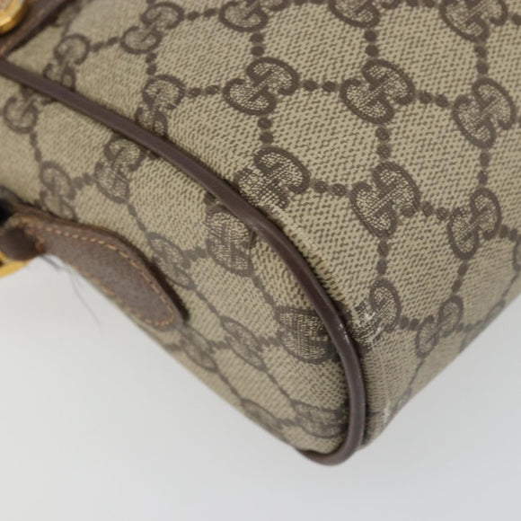 GUCCI GG Supreme Web Sherry Line Bag PVC Beige Gold 56 02 088 Auth am11288