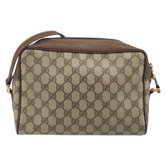 GUCCI GG Supreme Web Sherry Line Bag PVC Beige Gold 56 02 088 Auth am11288