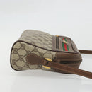GUCCI GG Supreme Web Sherry Line Bag PVC Beige Gold 56 02 088 Auth am11288-4