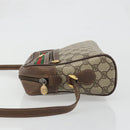GUCCI GG Supreme Web Sherry Line Bag PVC Beige Gold 56 02 088 Auth am11288-5