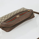 GUCCI GG Supreme Web Sherry Line Bag PVC Beige Gold 56 02 088 Auth am11288-6