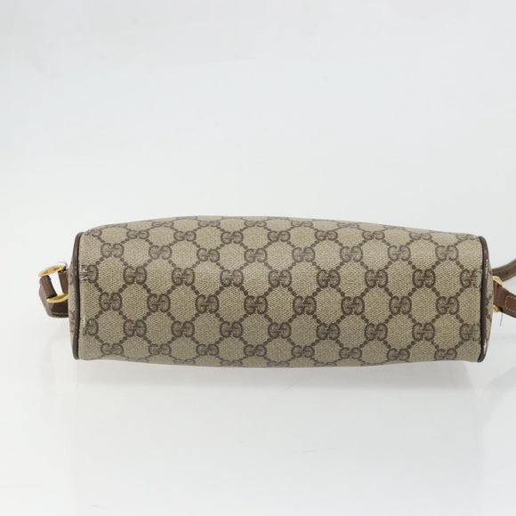 GUCCI GG Supreme Web Sherry Line Bag PVC Beige Gold 56 02 088 Auth am11288