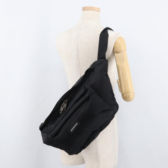 BALENCIAGA Body Bag Nylon Black 661862 Auth am11295