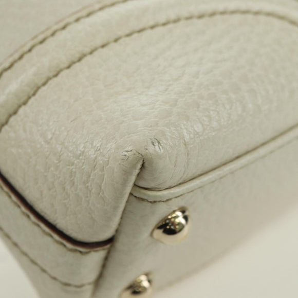 GUCCI Hand Bag Leather White Gold 145999 Auth am11306A