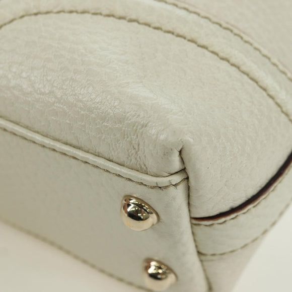 GUCCI Hand Bag Leather White Gold 145999 Auth am11306A