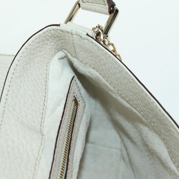 GUCCI Hand Bag Leather White Gold 145999 Auth am11306A