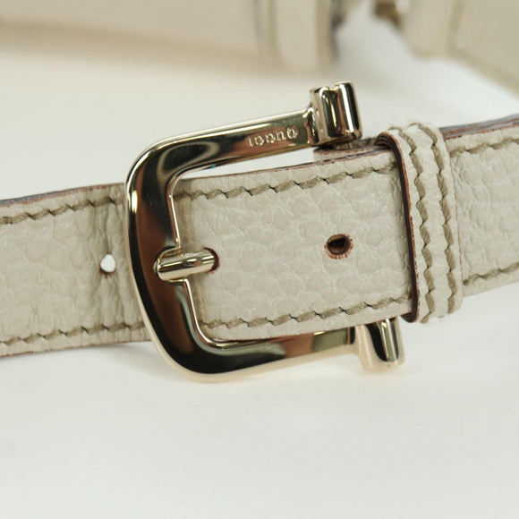 GUCCI Hand Bag Leather White Gold 145999 Auth am11306A