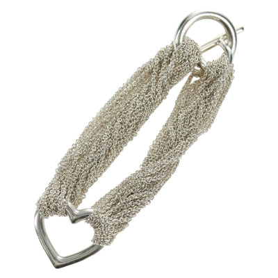 TIFFANY&Co. 10-Row Open Heart Toggle Chain Bracelet Ag925 Silver Auth am11311M - 0