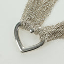 TIFFANY&Co. 10-Row Open Heart Toggle Chain Bracelet Ag925 Silver Auth am11311M-7