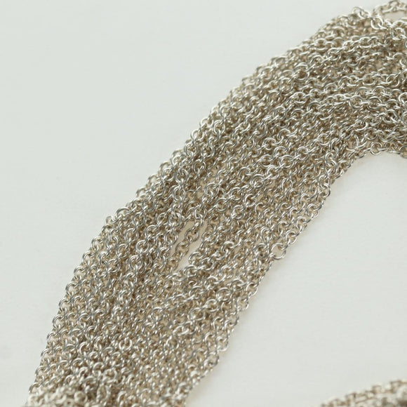 TIFFANY&Co. 10-Row Open Heart Toggle Chain Bracelet Ag925 Silver Auth am11311M