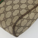 GUCCI GG Supreme Web Sherry Line Clutch Bag PVC Beige Red 89 01 012 Auth am11316-10
