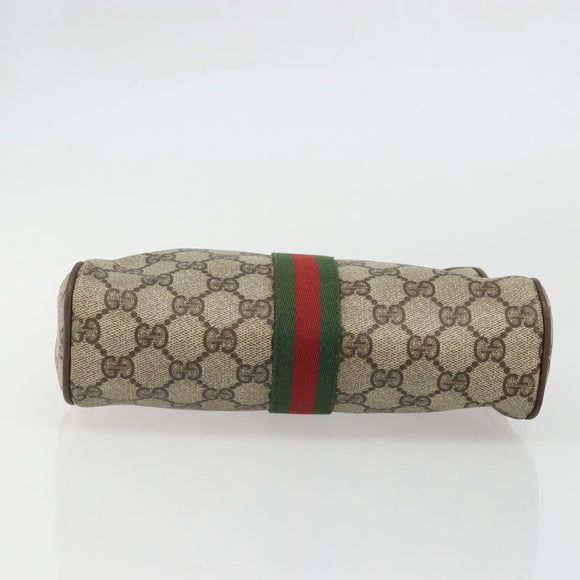 GUCCI GG Supreme Web Sherry Line Clutch Bag PVC Beige Red 89 01 012 Auth am11316