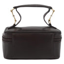 GUCCI Horsebit Vanity Bag Leather Dark Brown Gold 032 1956 0141 Auth am11317-2