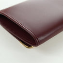CARTIER Must Line Coin Purse Leather Bordeaux Gold Auth am11323V-15