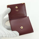 CARTIER Must Line Coin Purse Leather Bordeaux Gold Auth am11323V-8