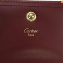 CARTIER Must Line Coin Purse Leather Bordeaux Gold Auth am11323V-9