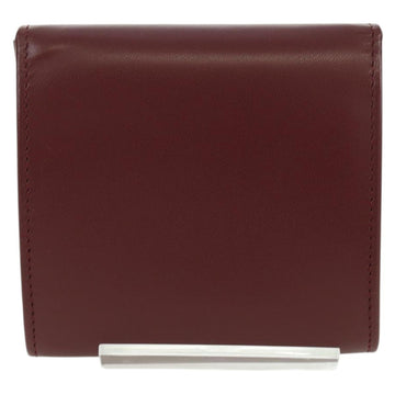 CARTIER Must Line Coin Purse Leather Bordeaux Gold Auth am11323V - 0