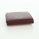 CARTIER Must Line Coin Purse Leather Bordeaux Gold Auth am11323V-5