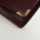 CARTIER Must Line Coin Purse Leather Bordeaux Gold Auth am11323V-14