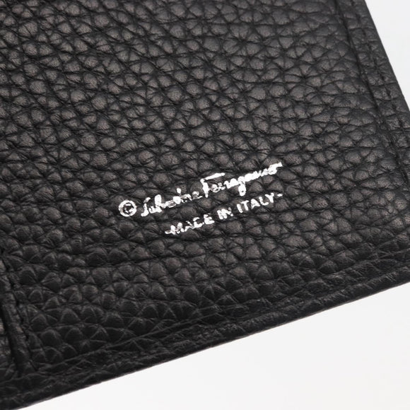 Salvatore Ferragamo Gancini Bifold Wallet Leather Black Auth am11324A