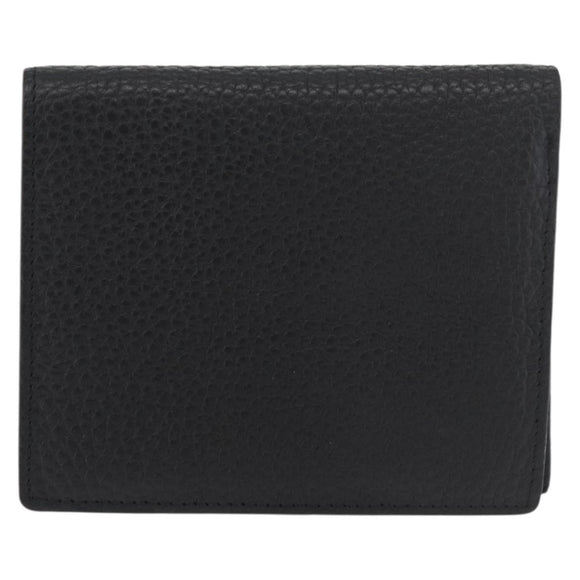 Salvatore Ferragamo Gancini Bifold Wallet Leather Black Auth am11324A