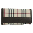 BURBERRY Nova Check Key Case Canvas Beige Brown Auth am11325V-1