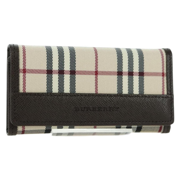 BURBERRY Nova Check Key Case Canvas Beige Brown Auth am11325V