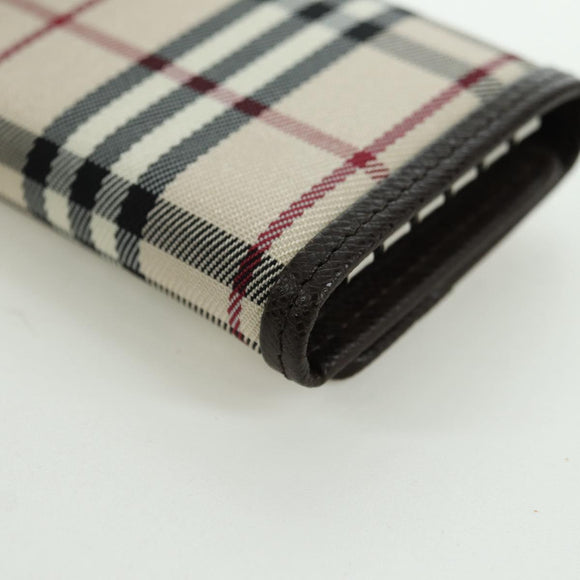 BURBERRY Nova Check Key Case Canvas Beige Brown Auth am11325V