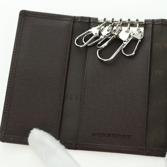 BURBERRY Nova Check Key Case Canvas Beige Brown Auth am11325V