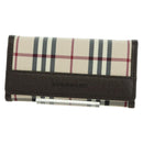 BURBERRY Nova Check Key Case Canvas Beige Brown Auth am11325V-13