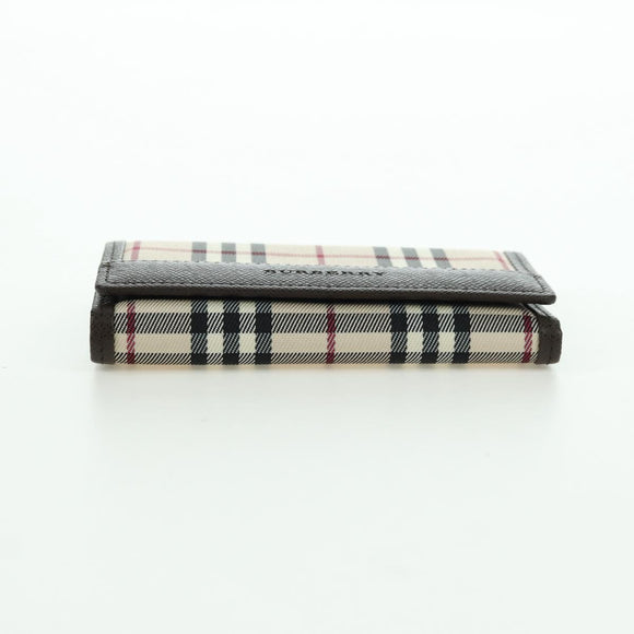 BURBERRY Nova Check Key Case Canvas Beige Brown Auth am11325V